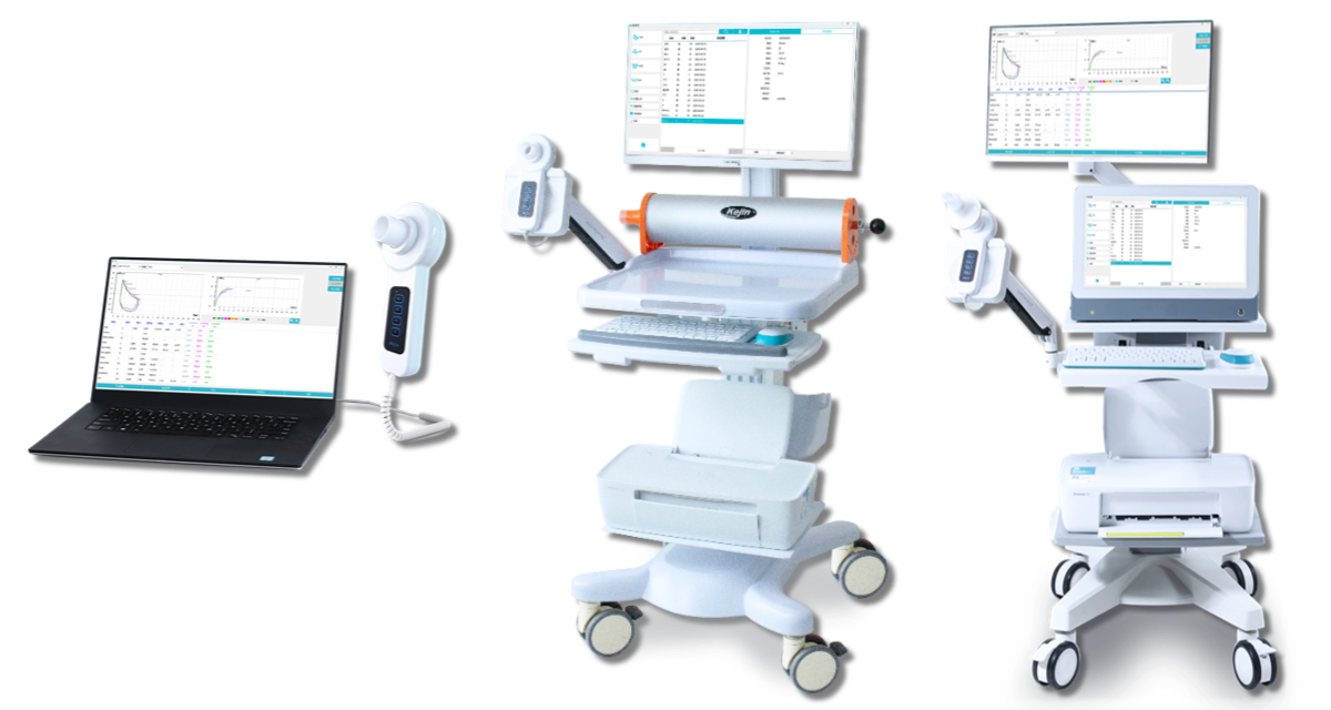 不同應(yīng)用場景下肺功能檢測示意圖
